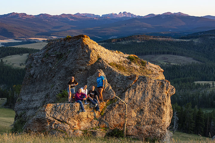 Students hiking outside of Sheridan in the Bighorn Mountains Students hiking in the Bighorn Mountains outside Sheridan Wyoming