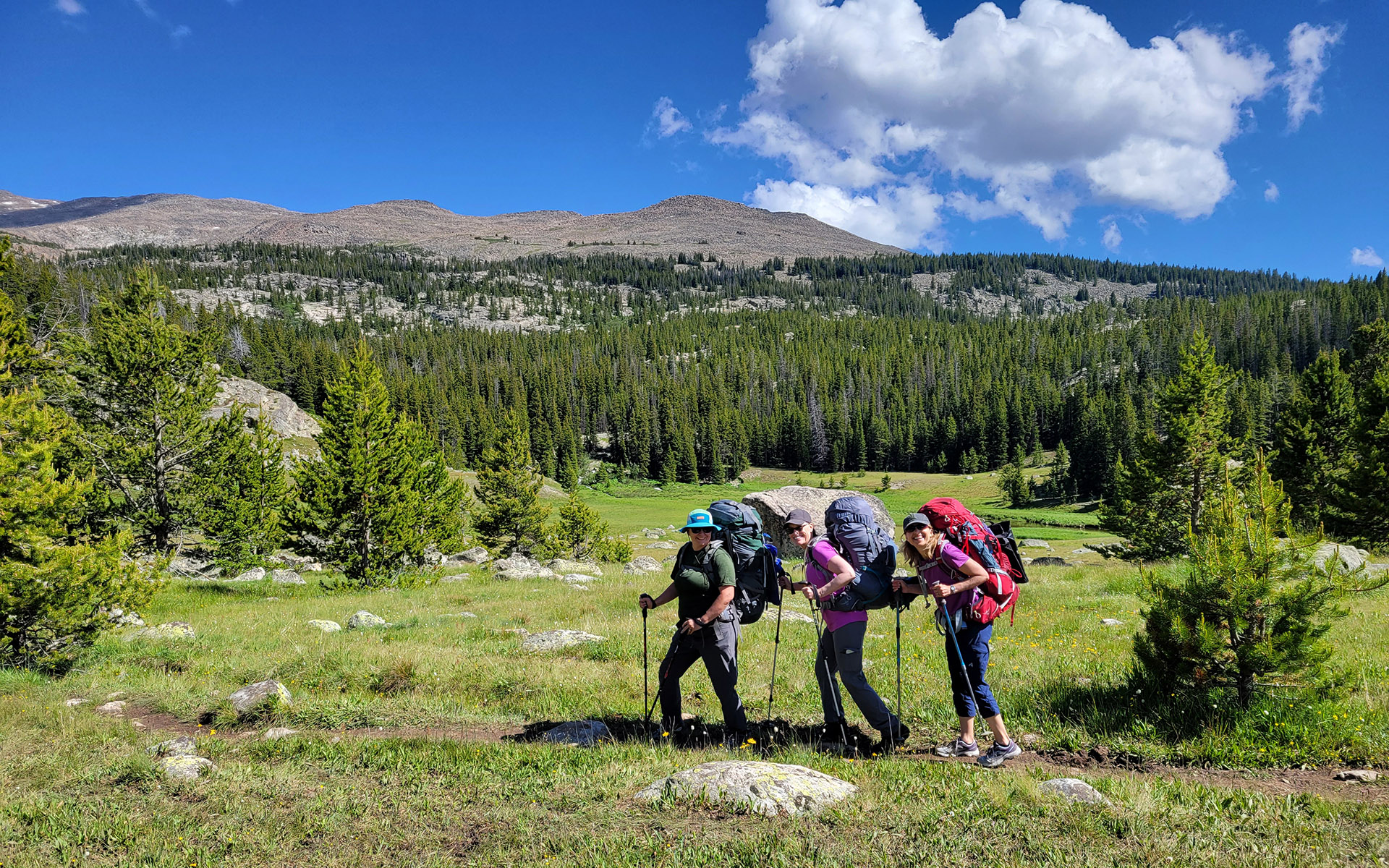 Backpacking community class group in the Bighorn Mountains Backpacking Community Classes at Sheridan College